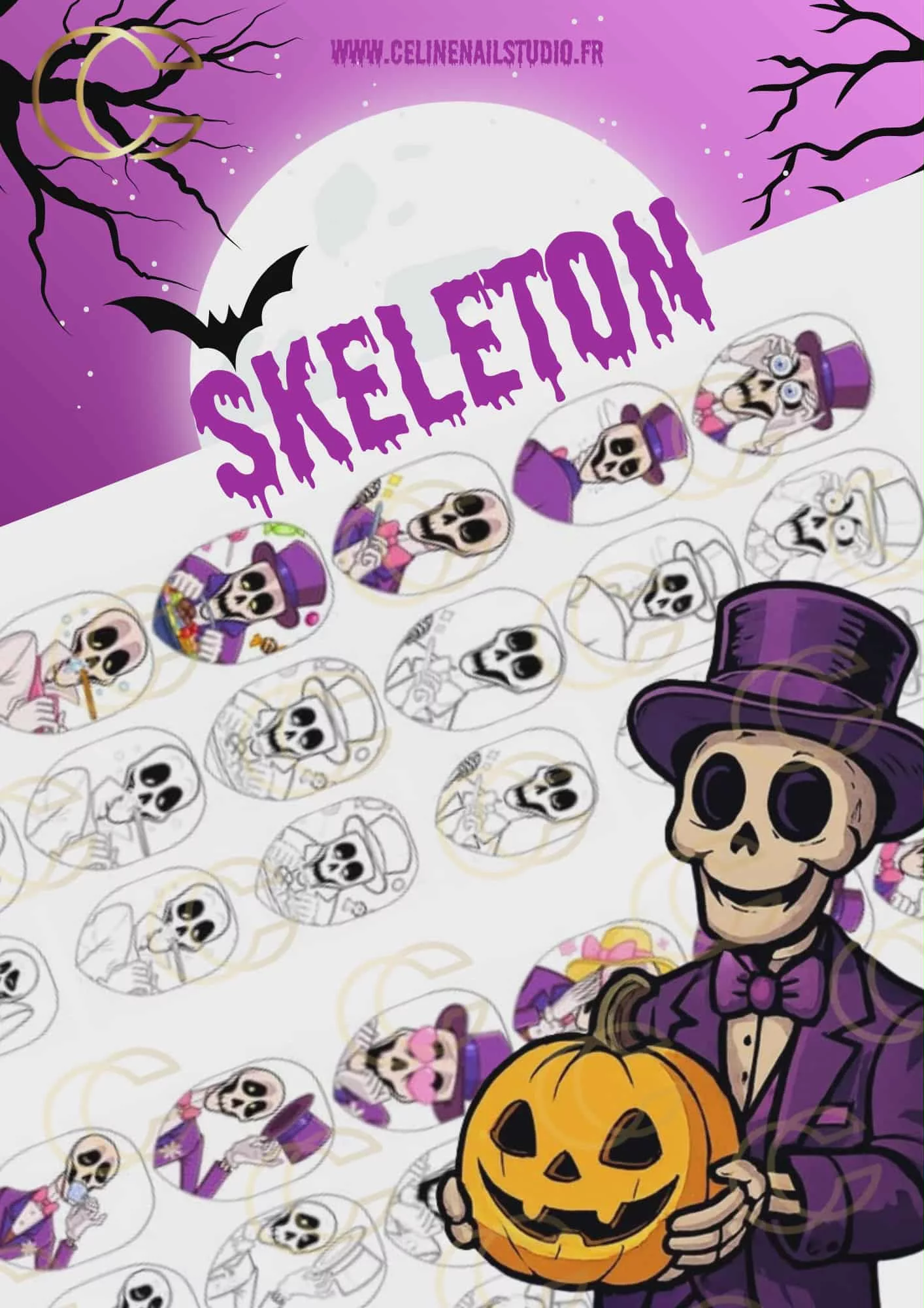 Plaquette Nail Art – Collection SKELETON (CNS-001)