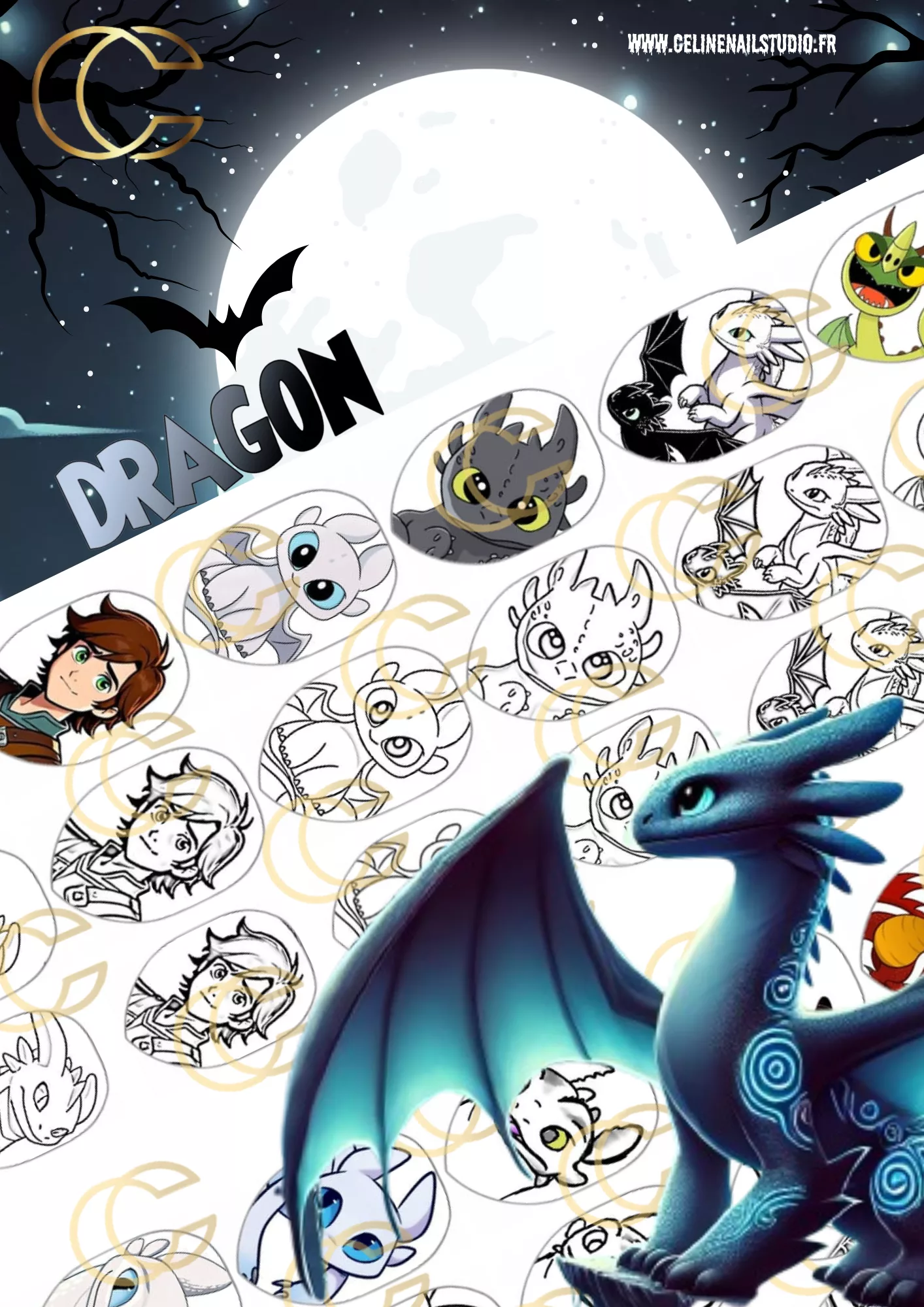 Plaquette Nail Art – Collection DRAGON (CNS-005)