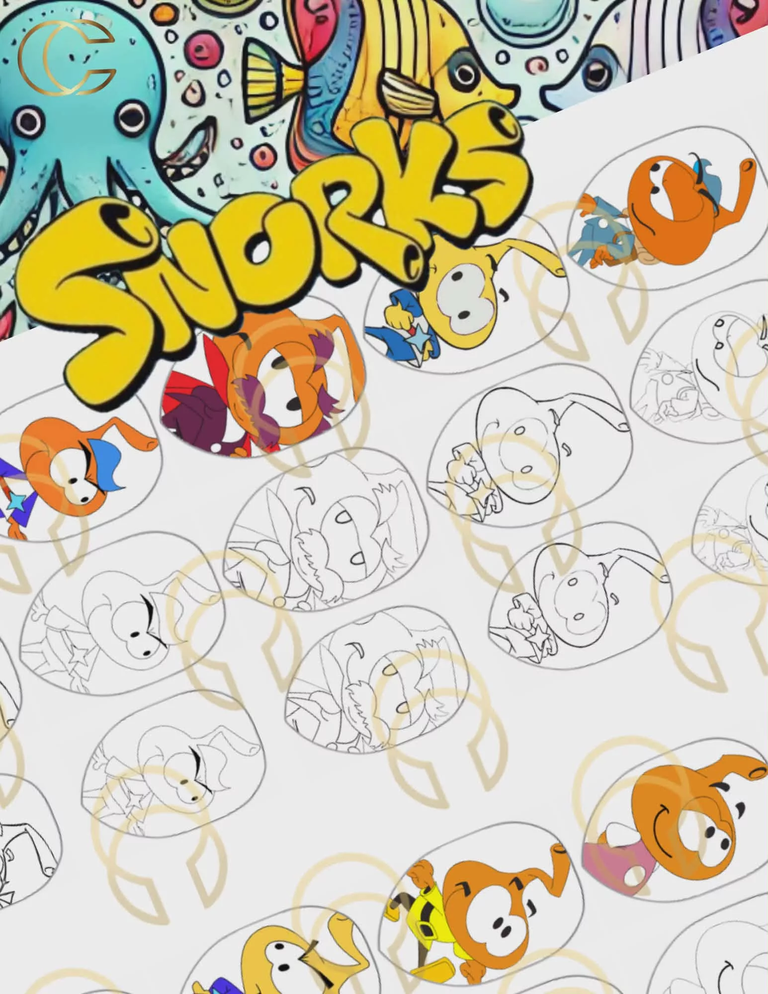 Plaquette Nail Art – Collection Snorks (CNS-008)